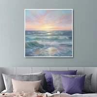 Ocean Waves Sunrise I Framed Canvas Art Print