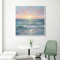 Ocean Waves Sunrise I Framed Canvas Art Print