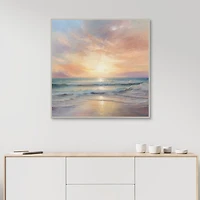 Ocean Waves Sunrise II Framed Canvas Art Print