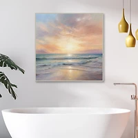 Ocean Waves Sunrise II Framed Canvas Art Print