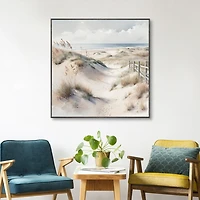 Soft Coastal Dunes Framed Canvas Art Print