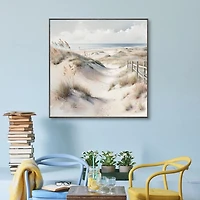 Soft Coastal Dunes Framed Canvas Art Print