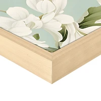 White Blossoms Framed Canvas Art Print