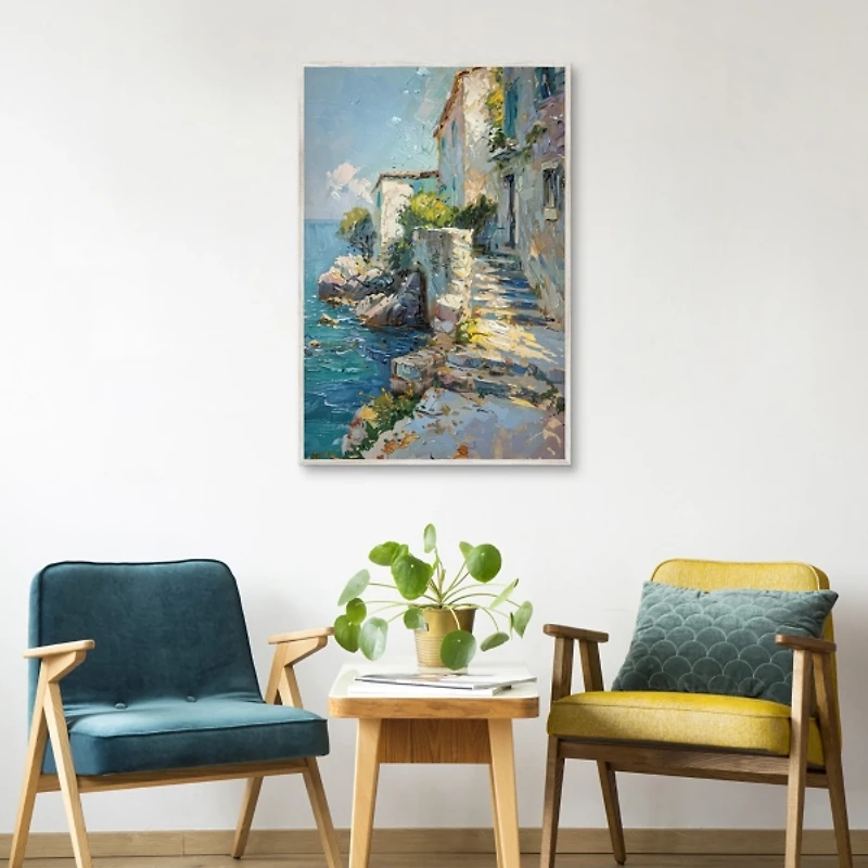 Cliffside Homes Framed Canvas Art Print