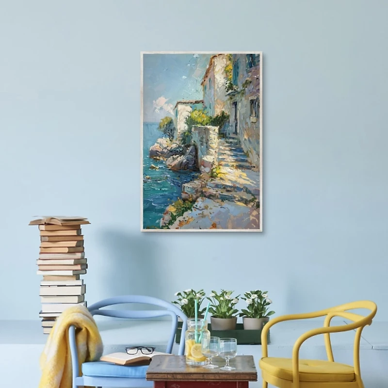 Cliffside Homes Framed Canvas Art Print