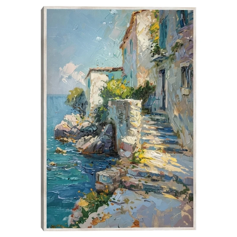 Cliffside Homes Framed Canvas Art Print