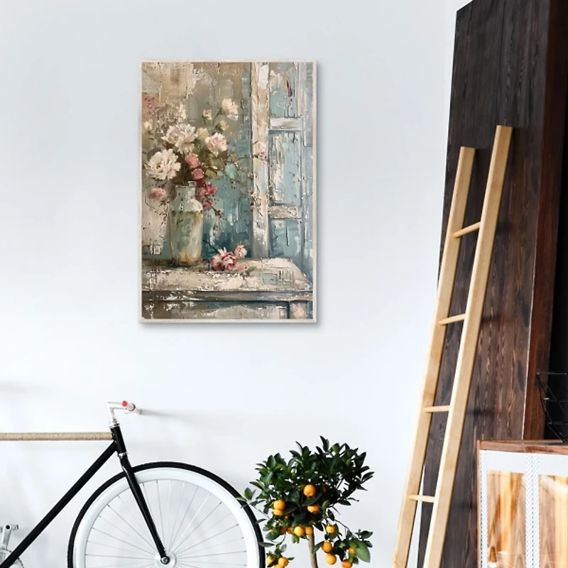 Distressed Bouquet Framed Canvas Art Print