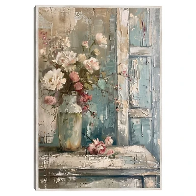 Distressed Bouquet Framed Canvas Art Print