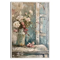Distressed Bouquet Framed Canvas Art Print