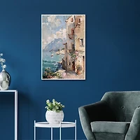 Peaceful Seaside Framed Canvas Art Print