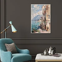 Peaceful Seaside Framed Canvas Art Print