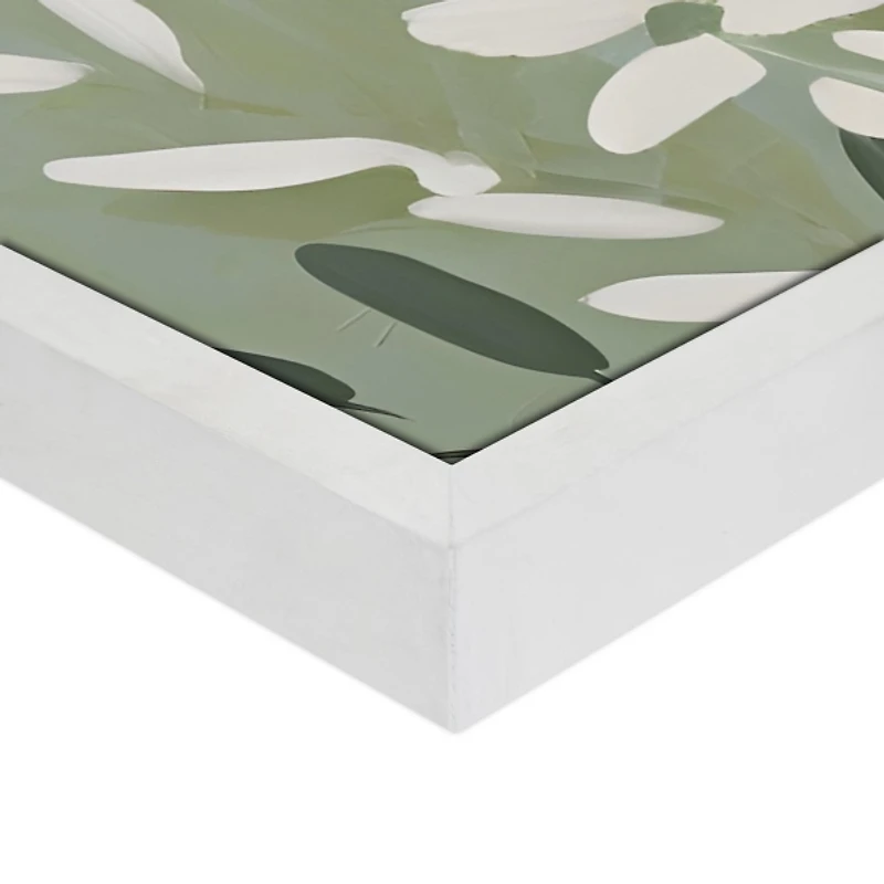 Green Spring Florals Framed Canvas Art Print