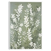 Green Spring Florals Framed Canvas Art Print