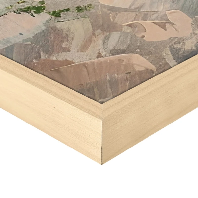 House on the Ocean Tan Framed Canvas Art Print