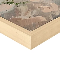 House on the Ocean Tan Framed Canvas Art Print