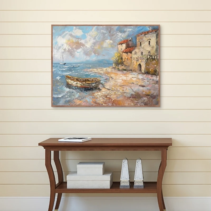 Nautical Scene Framed Canvas Art Print