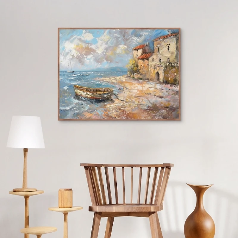 Nautical Scene Framed Canvas Art Print
