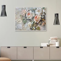 Painted Roses Framed Canvas Art Print