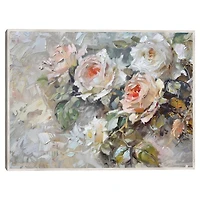 Painted Roses Framed Canvas Art Print