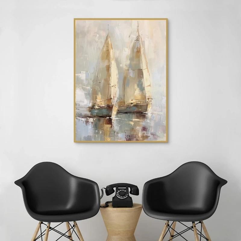 Twin Sails Framed Canvas Art Print