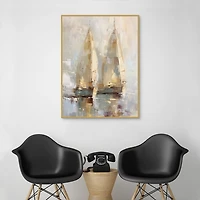 Twin Sails Framed Canvas Art Print
