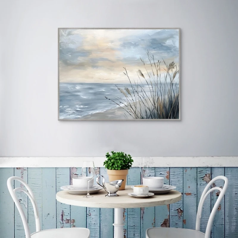 Picturesque Coast Framed Canvas Art Print