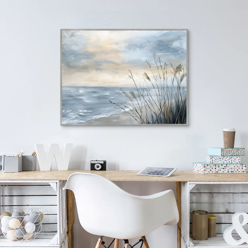 Picturesque Coast Framed Canvas Art Print