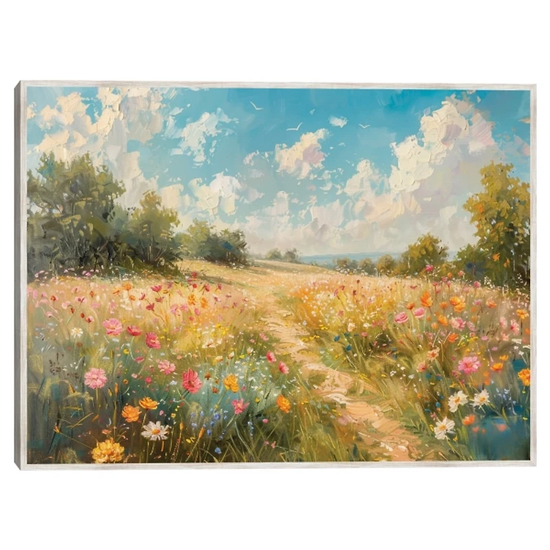 Sunshine Meadow Framed Canvas Art Print
