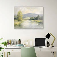 Textured River Framed Canvas Art Print