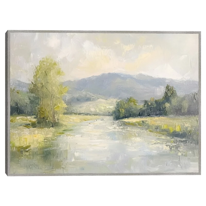 Textured River Framed Canvas Art Print