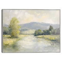 Textured River Framed Canvas Art Print