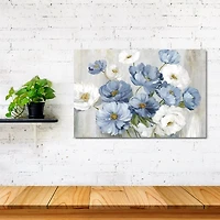 Misty Blue Florals Canvas Art Print
