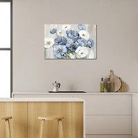 Misty Blue Florals Canvas Art Print