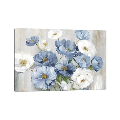 Misty Blue Florals Canvas Art Print