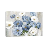 Misty Blue Florals Canvas Art Print