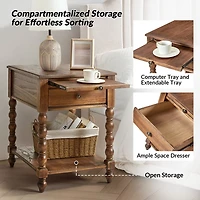 Erica Walnut Wood Spindle End Table