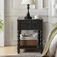 Erica Distressed Wood Spindle End Table