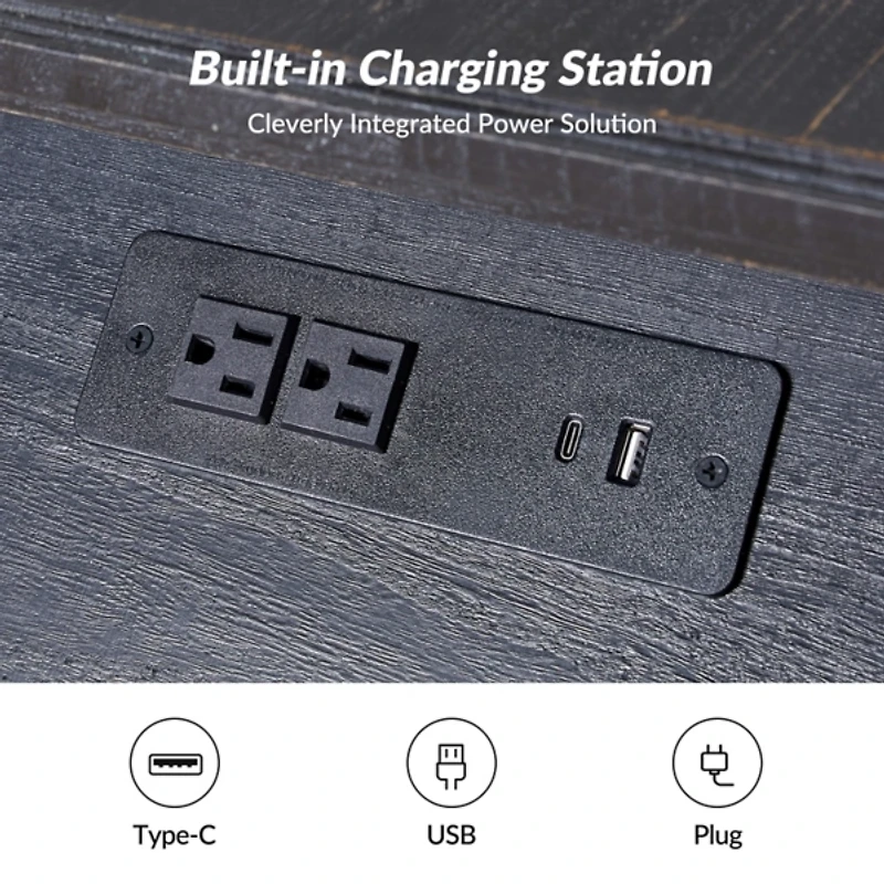 Erica Distressed Wood Spindle End Table