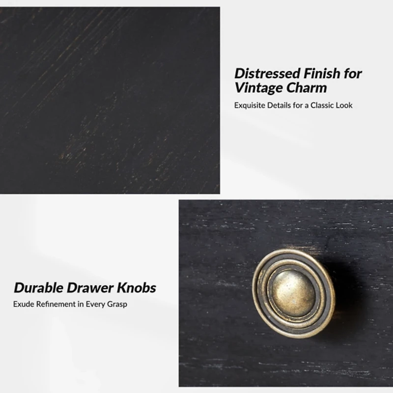 Erica Distressed Wood Spindle End Table