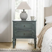 Blue 2-Drawer Augustus Nightstand