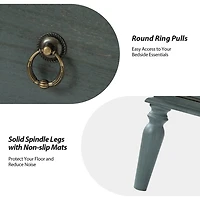 Blue 2-Drawer Augustus Nightstand