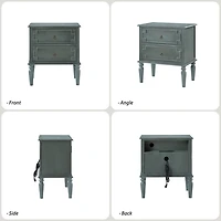 Blue 2-Drawer Augustus Nightstand