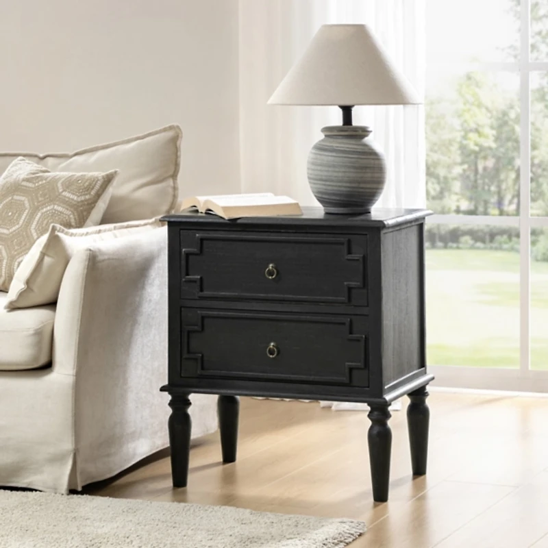 Charcoal 2-Drawer Augustus Nightstand