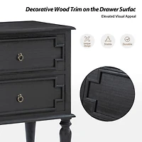 Charcoal 2-Drawer Augustus Nightstand