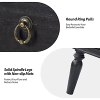 Charcoal 2-Drawer Augustus Nightstand