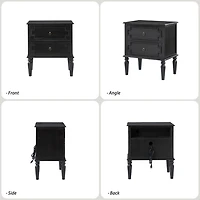Charcoal 2-Drawer Augustus Nightstand