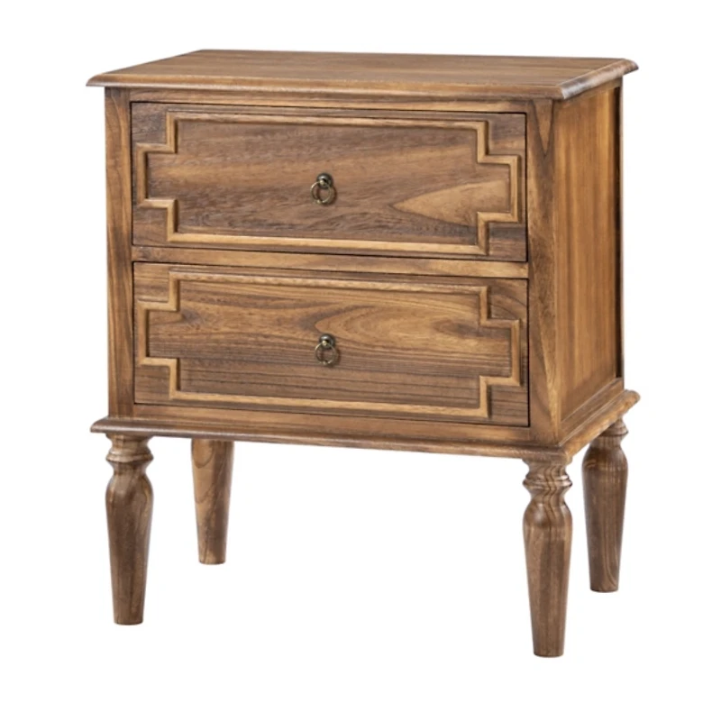 Walnut 2-Drawer Augustus Nightstand
