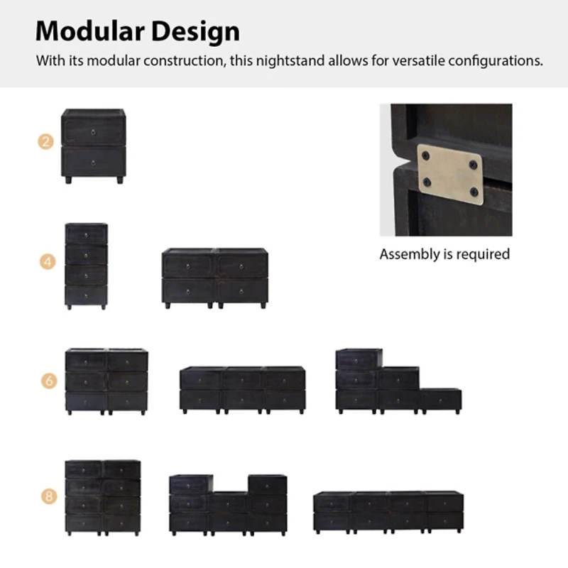 2-Drawer Nicola Nightstand