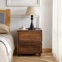 Walnut 2-Drawer Nicola Nightstand