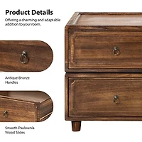 Walnut 2-Drawer Nicola Nightstand